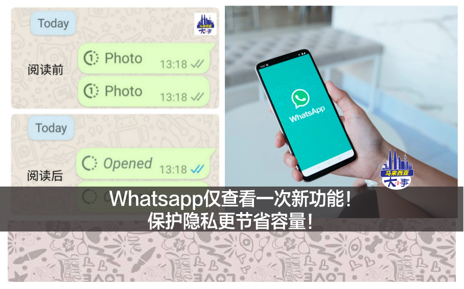 Whatsapp仅查看一次新功能！保护隐私更节省容量！